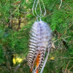 Handmade rooster feather earrings